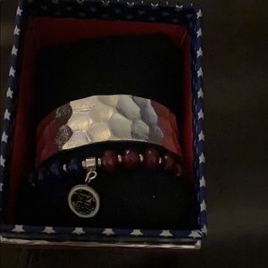 Rustic Cuff silver cuff and red white & blue cuff